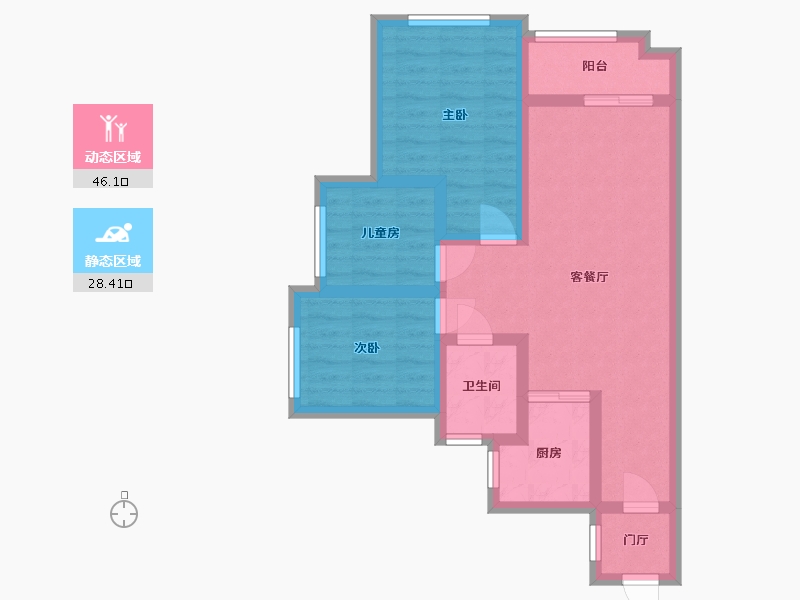 广东省-广州市-品秀星图-65.20-户型库-动静分区