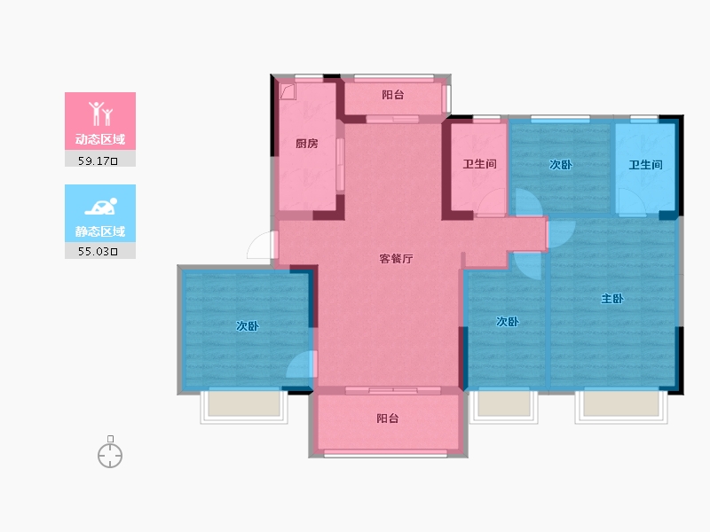 河北省-沧州市-恒大悦府-117.60-户型库-动静分区