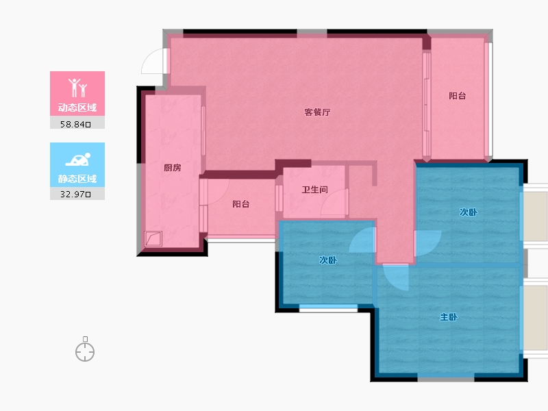 湖南省-邵阳市-邵阳市恒大华府-81.84-户型库-动静分区