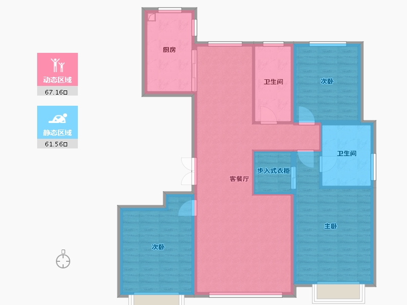 内蒙古自治区-鄂尔多斯市-康城名苑-117.00-户型库-动静分区