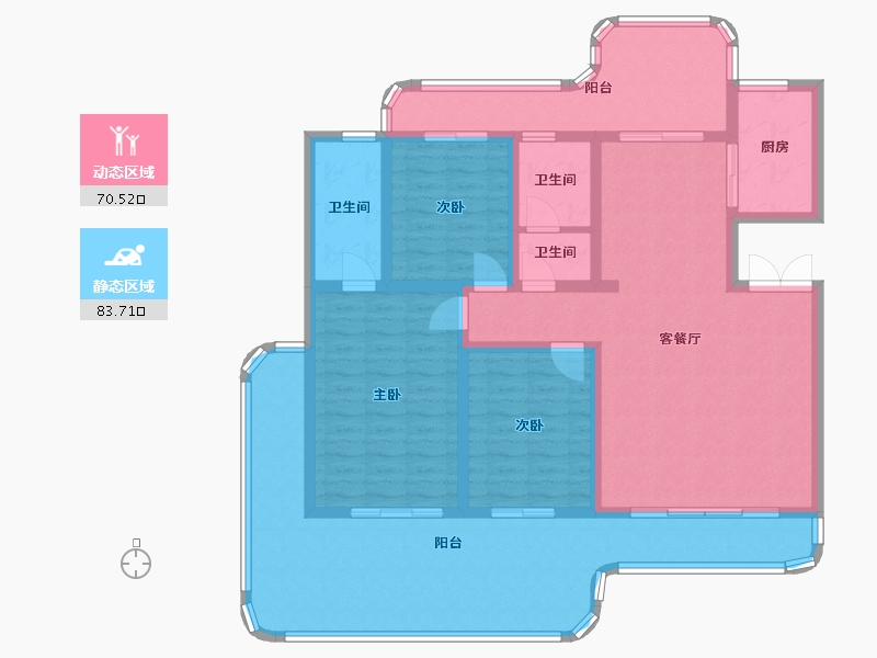 云南省-玉溪市-华成大院-126.40-户型库-动静分区