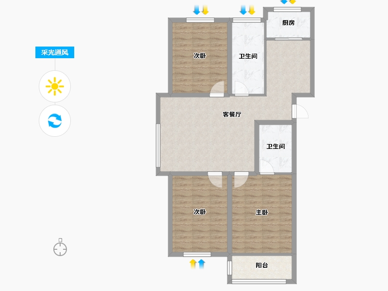 河北省-张家口市-融强御品-93.72-户型库-采光通风