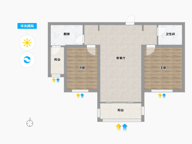 河北省-张家口市-融强御品-70.07-户型库-采光通风