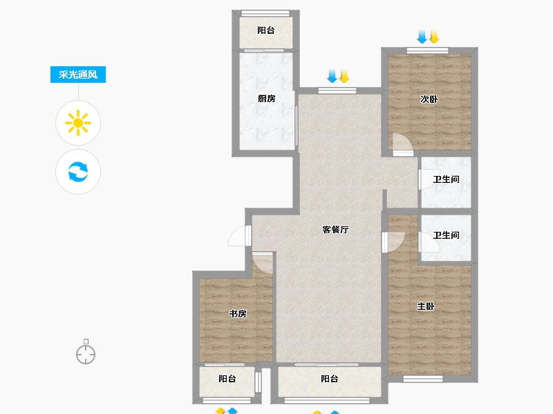 河北省-张家口市-融强御品-102.95-户型库-采光通风