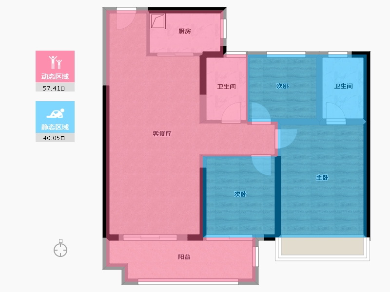 河南省-漯河市-悦璟·学府里-86.96-户型库-动静分区