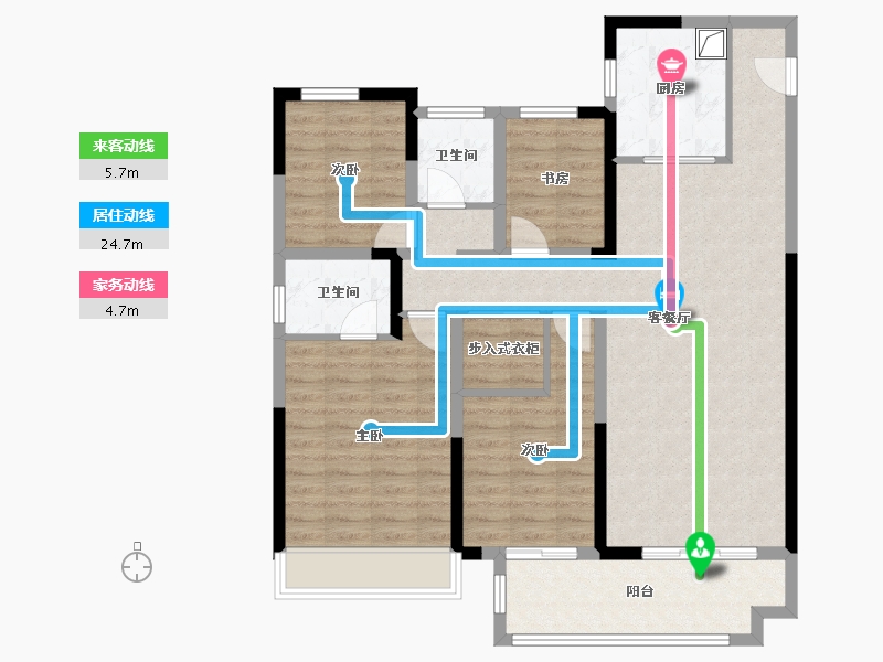 河南省-漯河市-悦璟·学府里-104.42-户型库-动静线