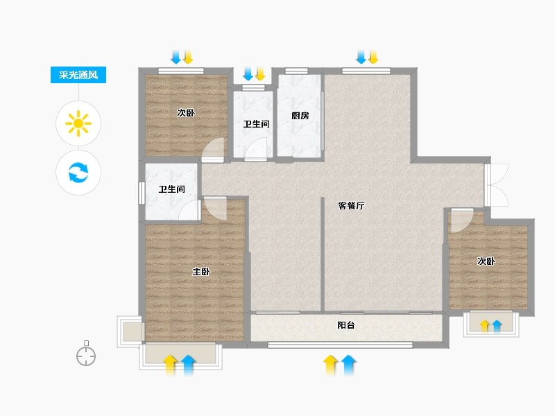 河北省-邯郸市-洺州十二園-127.20-户型库-采光通风