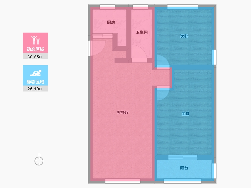 上海-上海市-复旦大学邯郸校区第二宿舍-53.58-户型库-动静分区