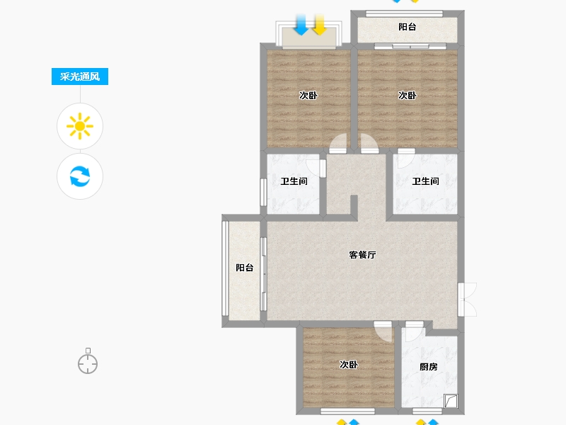 山西省-晋中市-福盛苑-100.00-户型库-采光通风