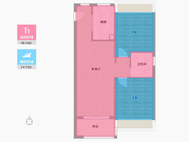 上海-上海市-奉发宝龙广场-64.80-户型库-动静分区