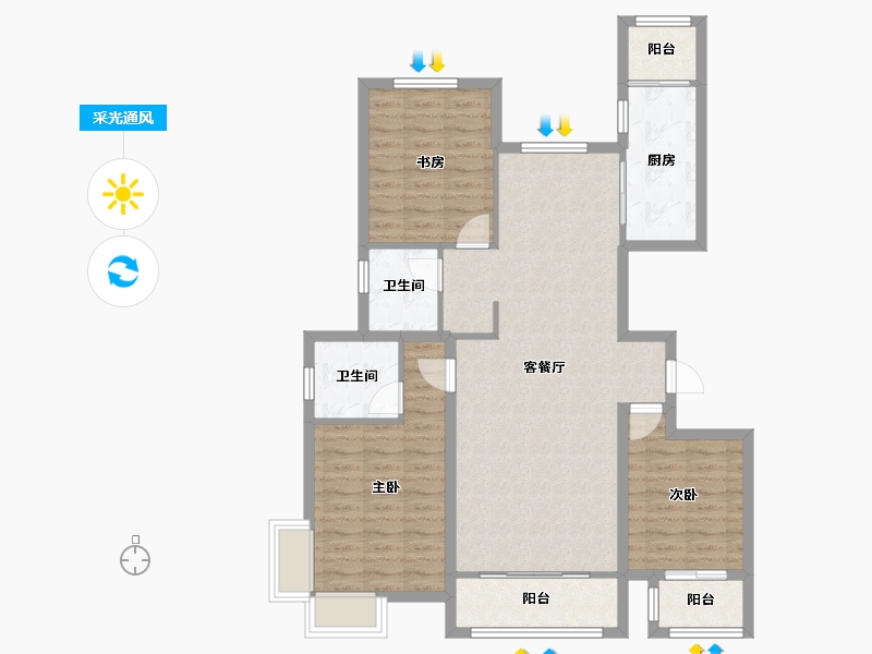 河北省-张家口市-融强御品-98.83-户型库-采光通风