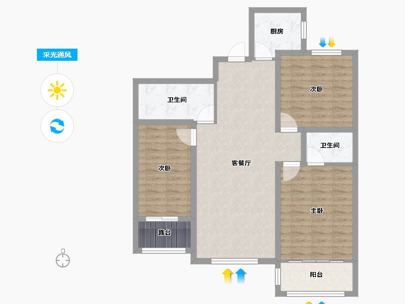 河北省-张家口市-融强御品-90.85-户型库-采光通风