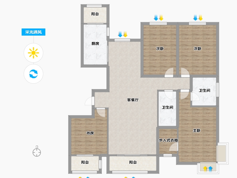 河北省-张家口市-融强御品-138.96-户型库-采光通风