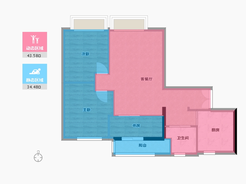 广东省-广州市-华景新城-72.00-户型库-动静分区