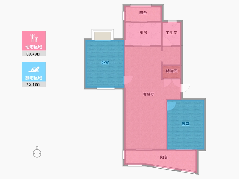 上海-上海市-金汇·华光城-93.20-户型库-动静分区