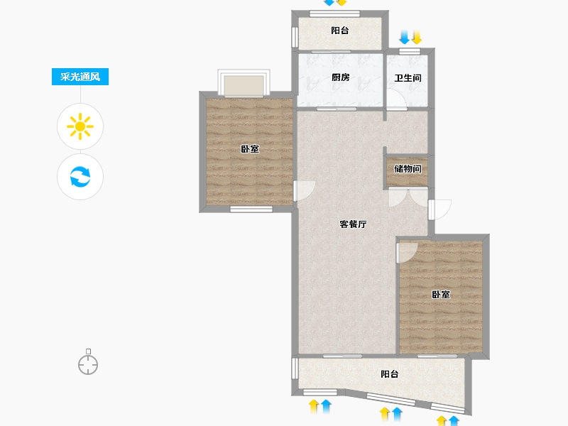 上海-上海市-金汇·华光城-93.20-户型库-采光通风