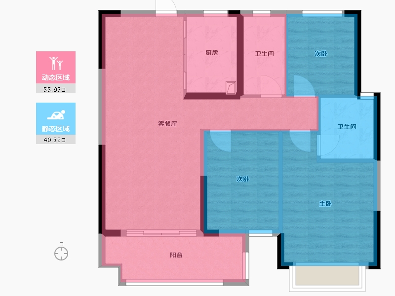 江西省-赣州市-翡翠城-86.71-户型库-动静分区