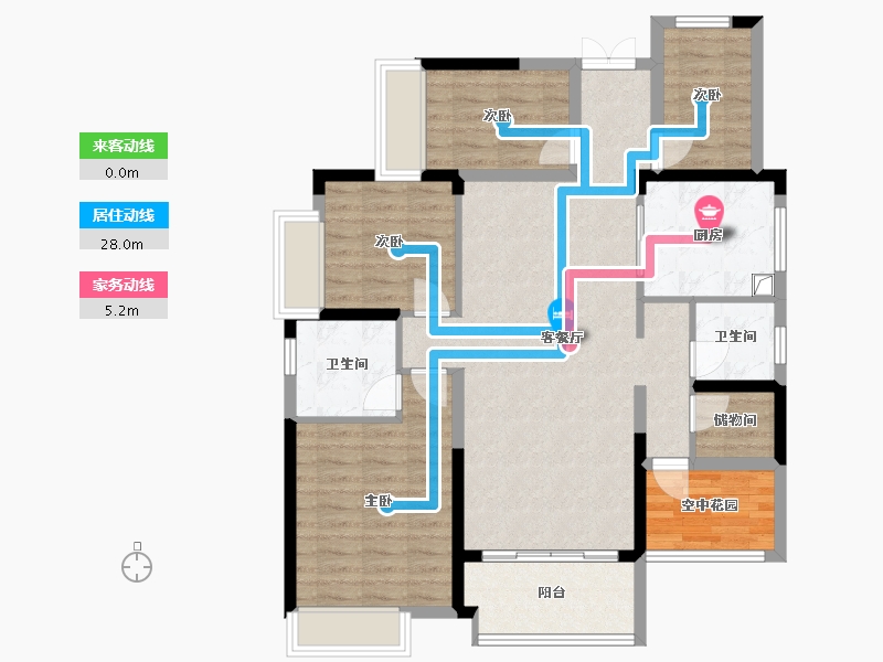 湖南省-湘潭市-百嘉信富瑶天下-121.00-户型库-动静线