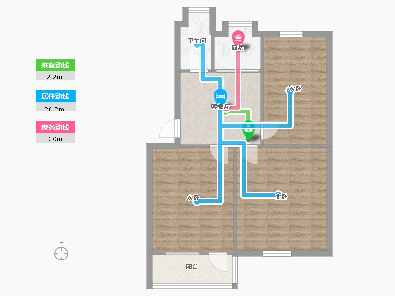 江苏省-南京市-南师大小区-70.00-户型库-动静线