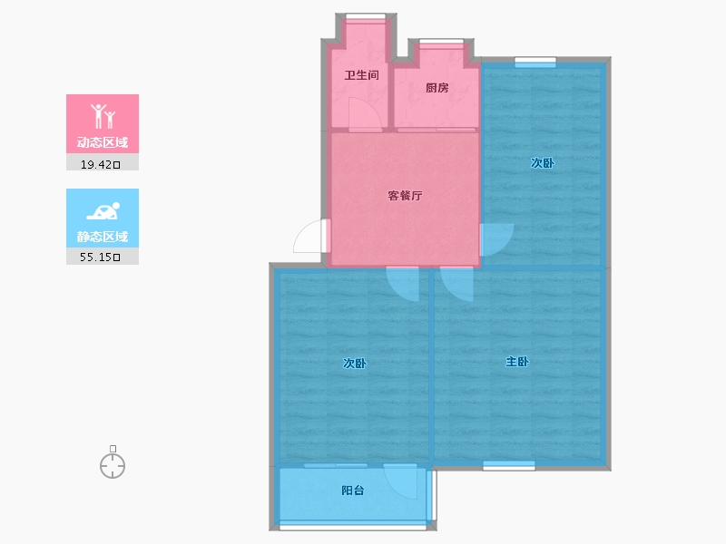 江苏省-南京市-南师大小区-70.00-户型库-动静分区