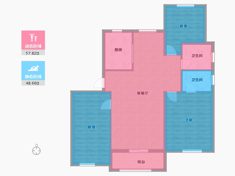 山东省-青岛市-鑫江花漾里-90.00-户型库-动静分区