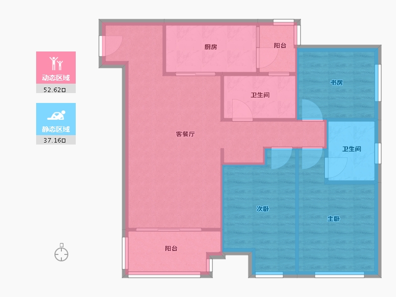 重庆-重庆市-融创文旅城御泱-80.00-户型库-动静分区