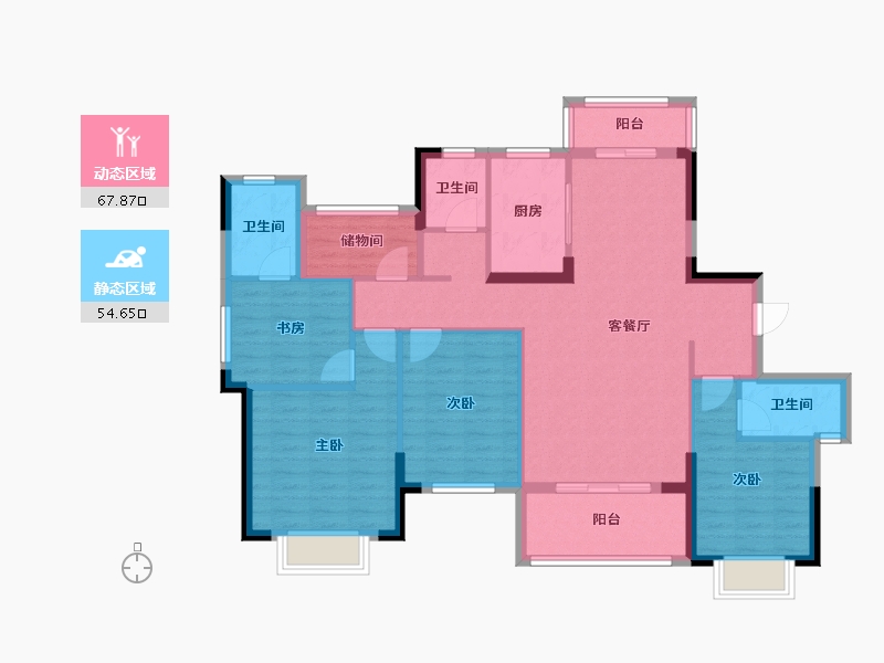 湖南省-常德市-澧水龙城-113.81-户型库-动静分区