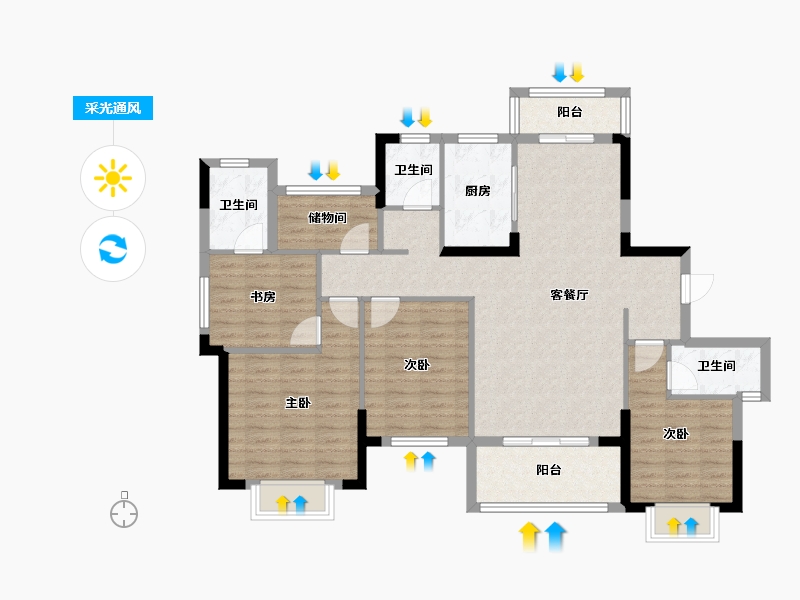 湖南省-常德市-澧水龙城-113.81-户型库-采光通风