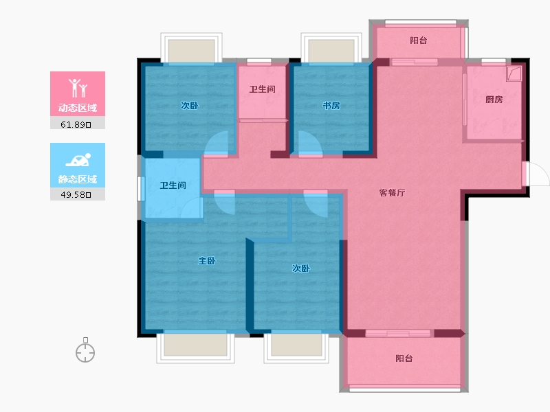 湖北省-宜昌市-碧桂园-105.24-户型库-动静分区