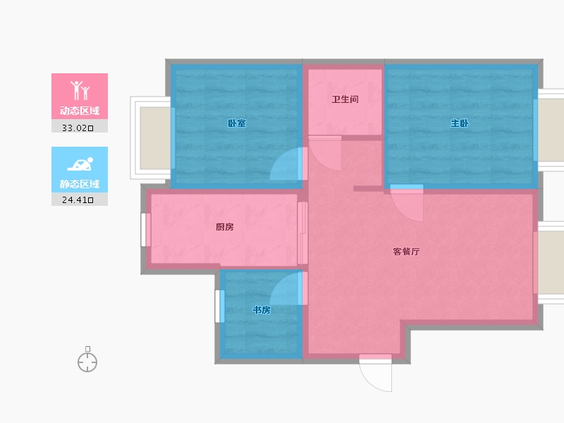 北京-北京市-京能龙湖熙上-60.50-户型库-动静分区