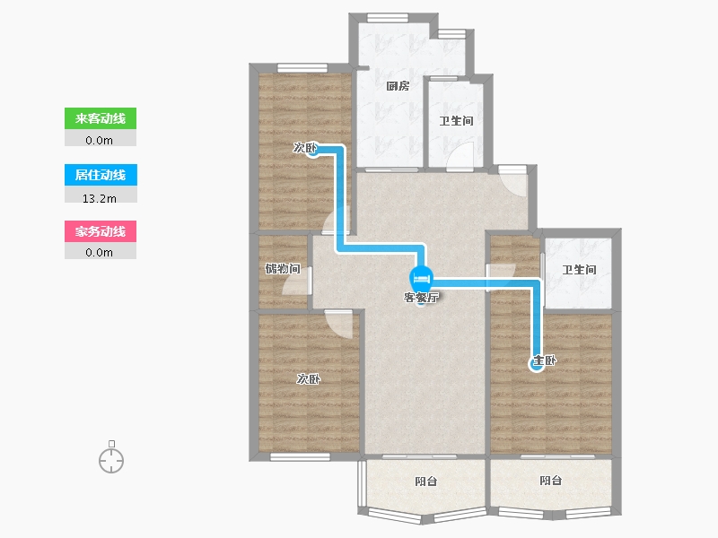 江苏省-南京市-长江花园-107.00-户型库-动静线