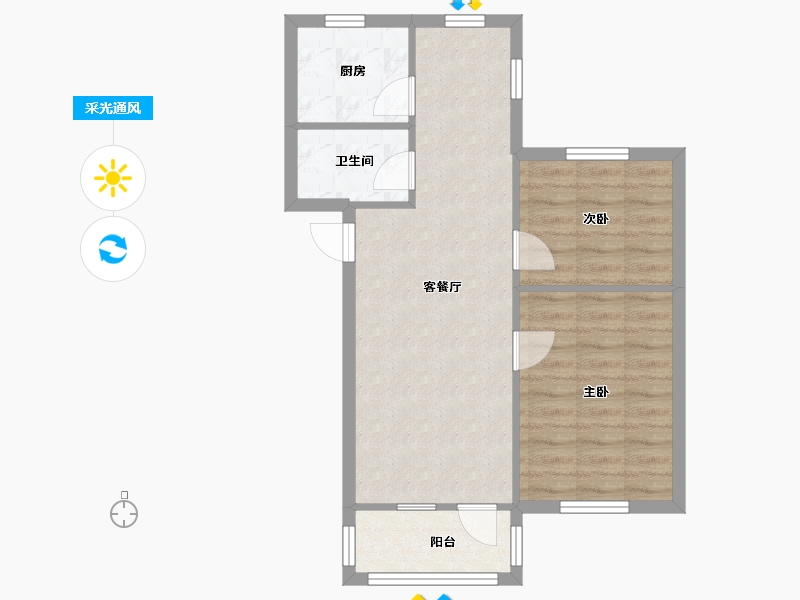 浙江省-衢州市-荷花小区-北区-61.00-户型库-采光通风