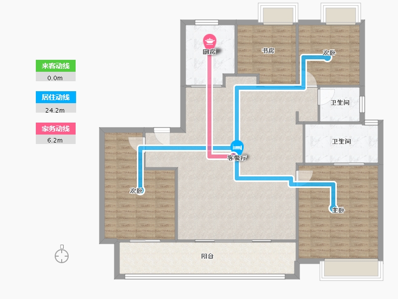 江苏省-南通市-万科方圆-128.00-户型库-动静线