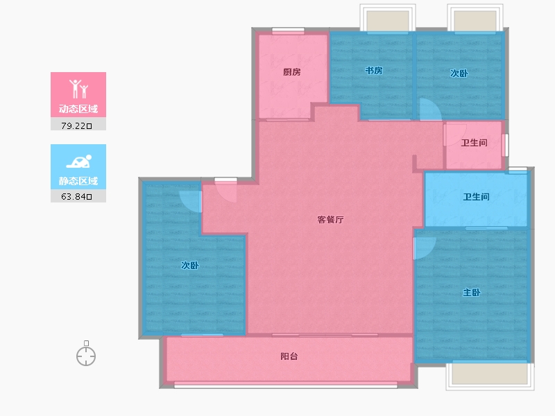 江苏省-南通市-万科方圆-128.00-户型库-动静分区