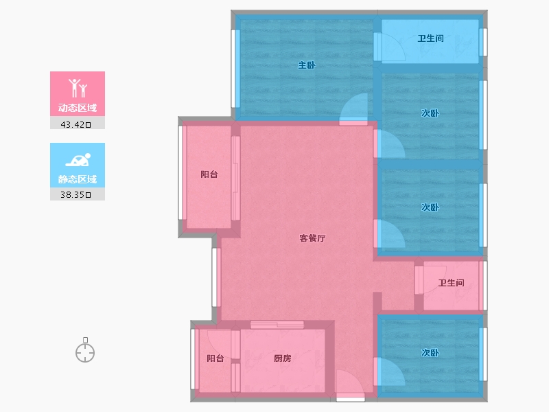 广东省-深圳市-壹成中心-第六区-88.00-户型库-动静分区