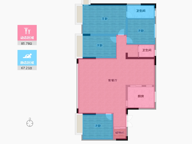 辽宁省-抚顺市-学府壹号-137.60-户型库-动静分区