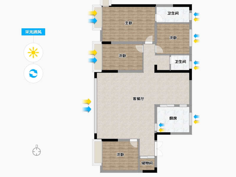 辽宁省-抚顺市-学府壹号-137.60-户型库-采光通风