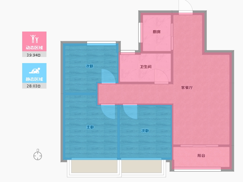 浙江省-台州市-未来悦-65.90-户型库-动静分区