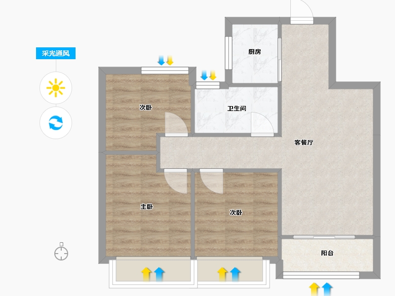 浙江省-台州市-未来悦-65.90-户型库-采光通风