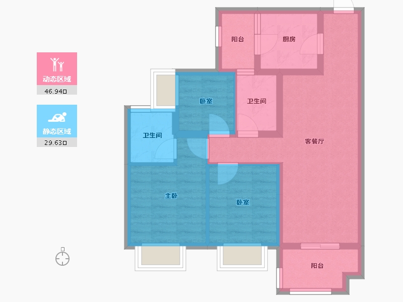 广东省-梅州市-保利公园壹号-80.00-户型库-动静分区