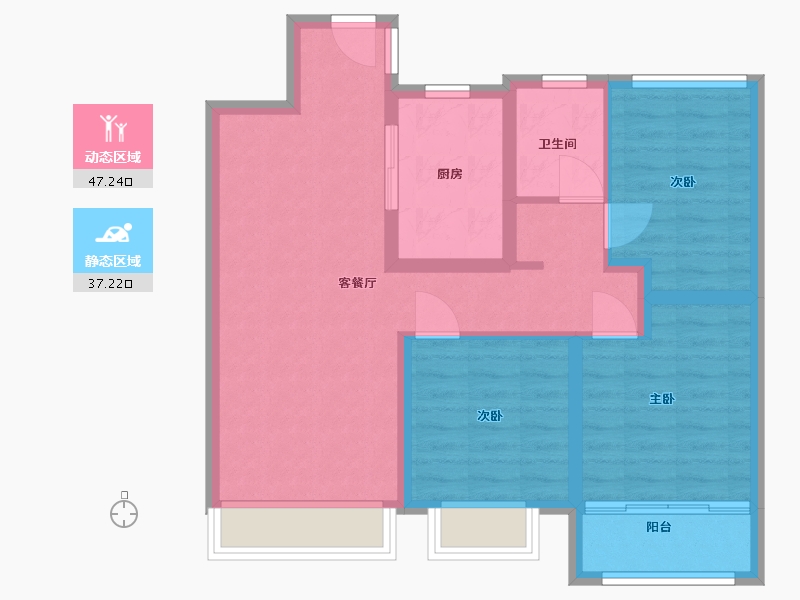 山东省-烟台市-海信天山郡-75.00-户型库-动静分区