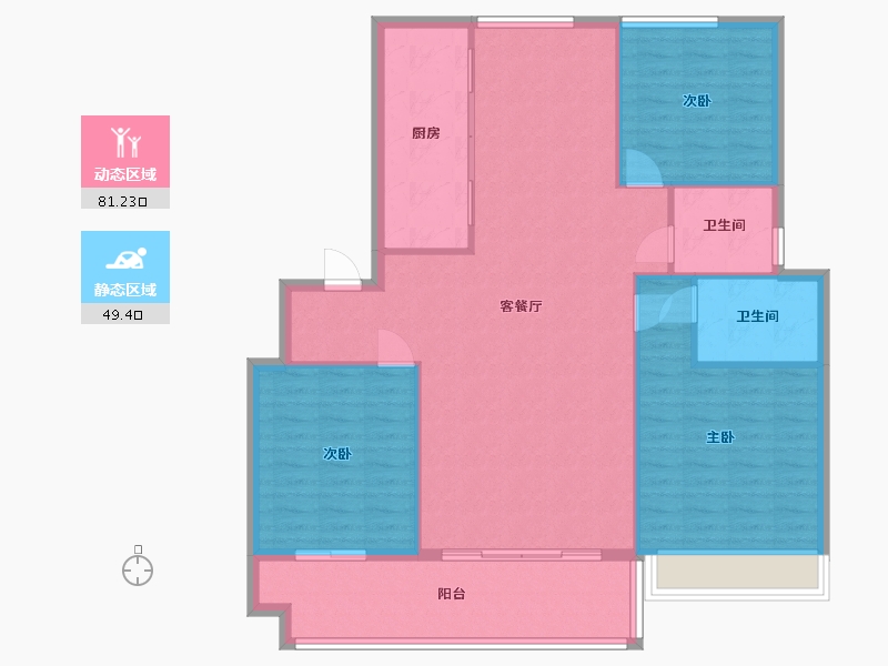 安徽省-滁州市-时代樾府-96.80-户型库-动静分区