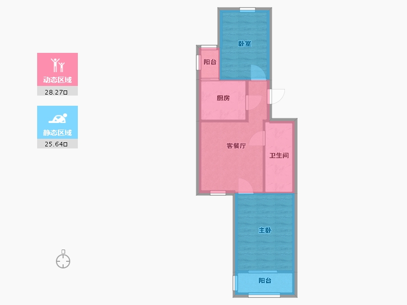 北京-北京市-南湖中园小区-二区-58.88-户型库-动静分区