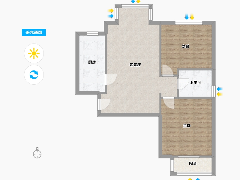 河北省-廊坊市-运通家园-73.35-户型库-采光通风