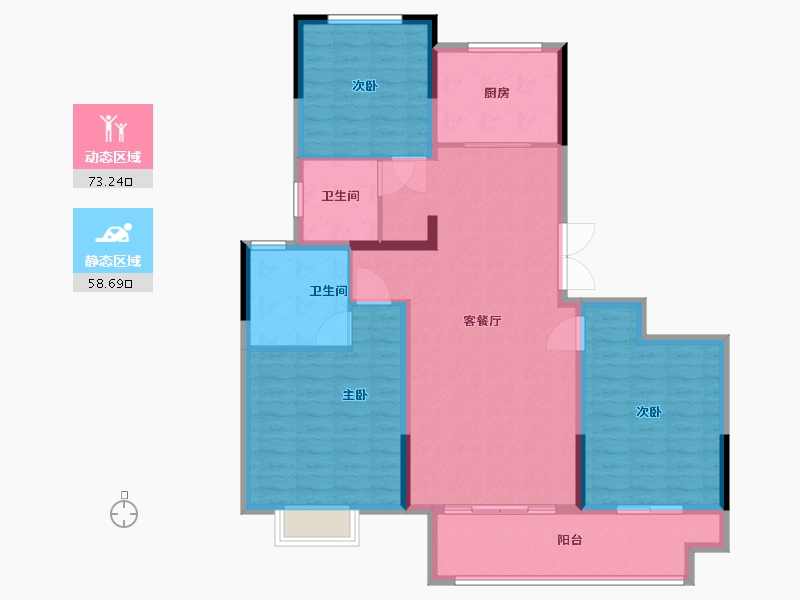 江苏省-徐州市-和风颐庭-120.00-户型库-动静分区