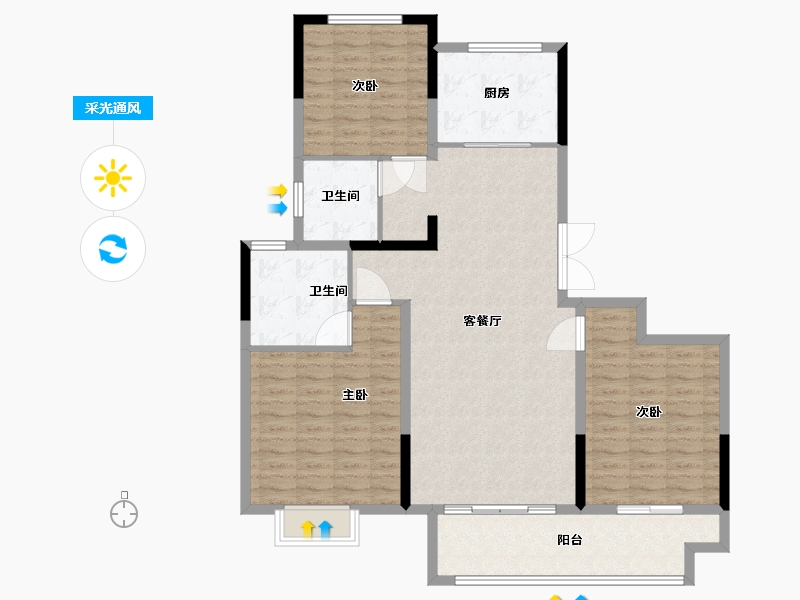 江苏省-徐州市-和风颐庭-120.00-户型库-采光通风