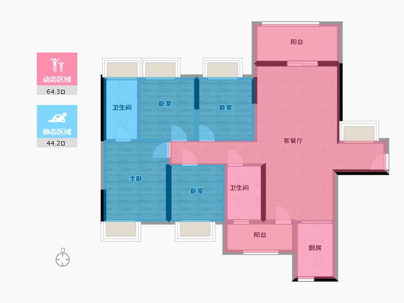 广东省-阳江市-文华峯境-99.82-户型库-动静分区