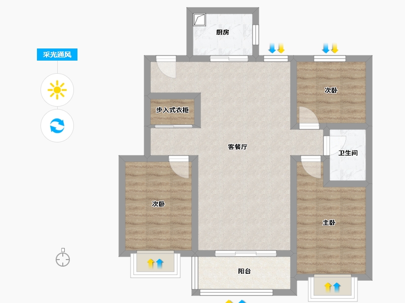 河北省-衡水市-荣景园-90.00-户型库-采光通风