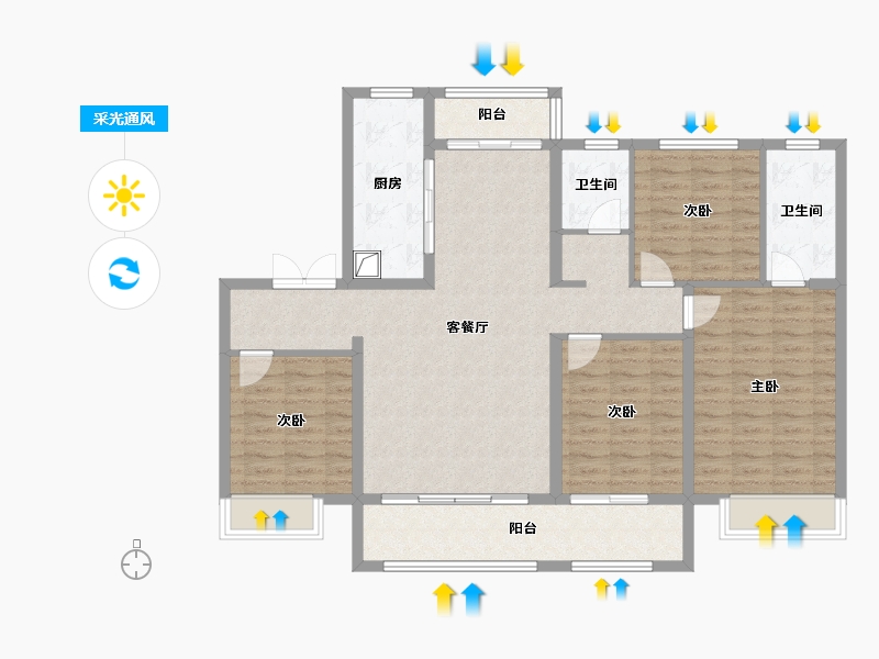 山东省-潍坊市-天泰府-118.71-户型库-采光通风