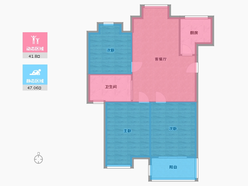 江苏省-南京市-福基·旭东新城-84.00-户型库-动静分区